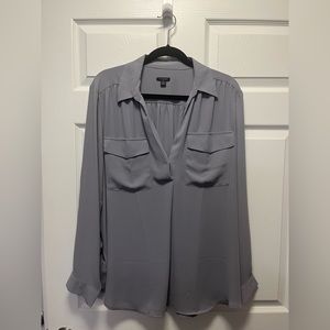 Great Condition Ann Taylor Camp Shirt | XL, light gray